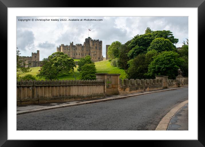 Alnwick Castle and bridge Framed Mounted Print by Christopher Keeley