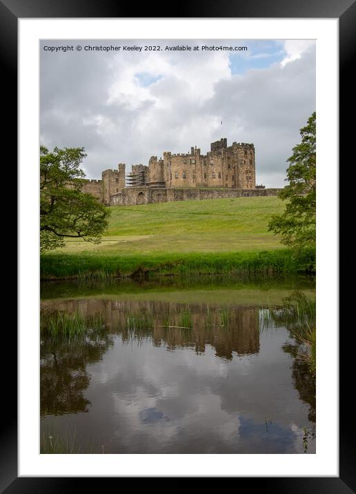 Reflections of Alnwick Castle Framed Mounted Print by Christopher Keeley