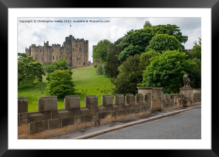 The road to Alnwick Castle Framed Mounted Print by Christopher Keeley