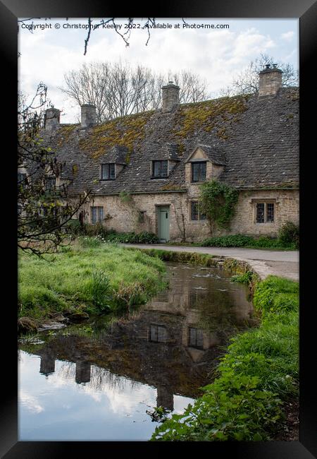 Arlington Row cottages in Bibury, Cotswolds Framed Print by Christopher Keeley