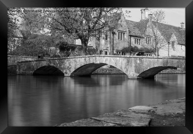 Enchanting Stone Bridge in Bourton-on-the-Water Framed Print by Christopher Keeley