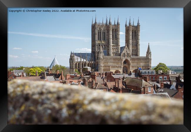 LIncoln Cathedral as seen from the castle walls Framed Print by Christopher Keeley