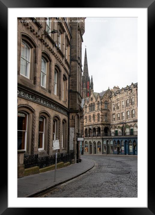 Looking onto Victoria Street, Edinburgh Framed Mounted Print by Christopher Keeley