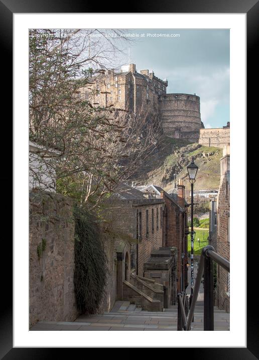 Grey skies over Edinburgh Castle Framed Mounted Print by Christopher Keeley