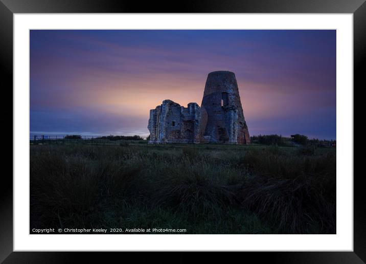 Night time at St Benet's Abbey Framed Mounted Print by Christopher Keeley