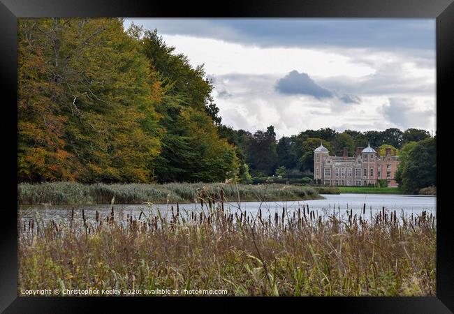 Blickling Hall from across the lake Framed Print by Christopher Keeley