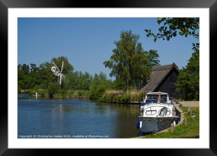 Norfolk broads scene Framed Mounted Print by Christopher Keeley