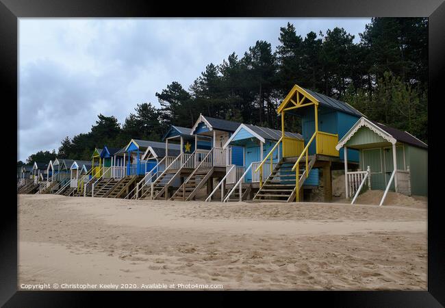 Wells beach huts Framed Print by Christopher Keeley