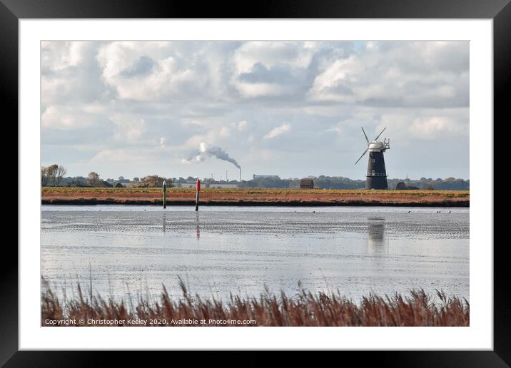 Berney Arms Windmill Framed Mounted Print by Christopher Keeley