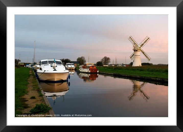 Dawn at Thurne mill Framed Mounted Print by Christopher Keeley