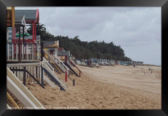 Well beach huts Framed Print by Christopher Keeley