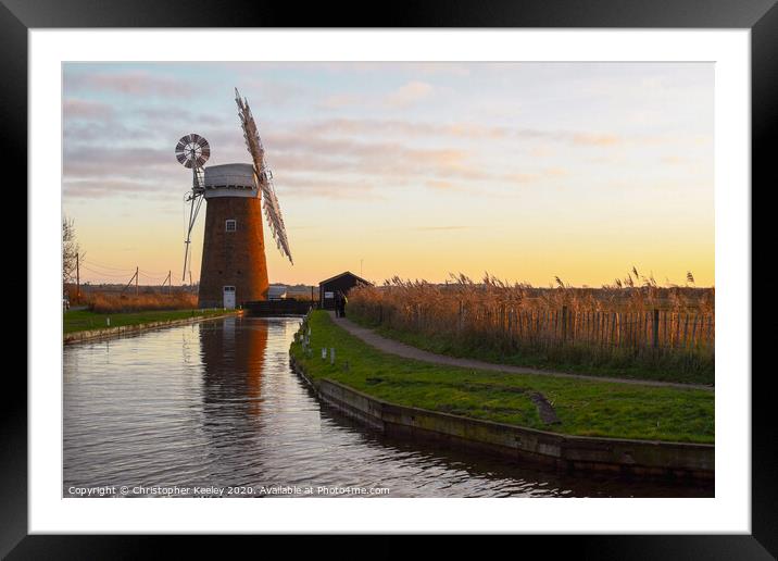 Dusk at Horsey Framed Mounted Print by Christopher Keeley