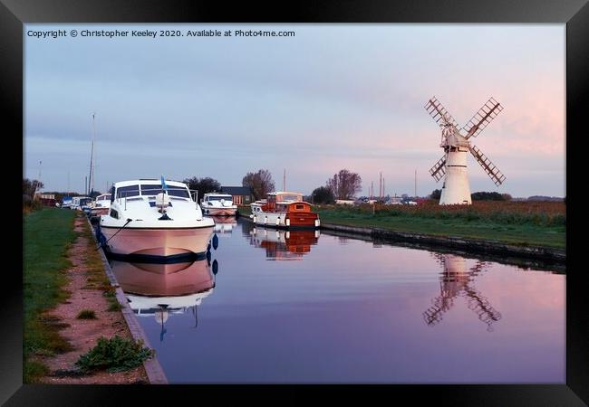 Sunrise at Thurne Mill Framed Print by Christopher Keeley