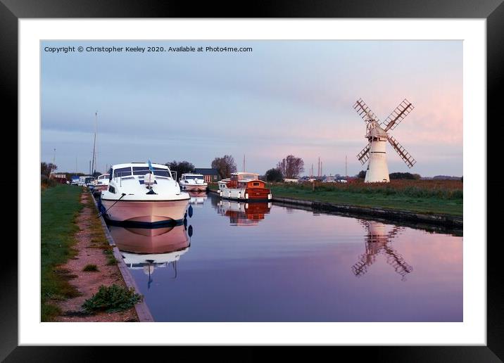 Sunrise at Thurne Mill Framed Mounted Print by Christopher Keeley