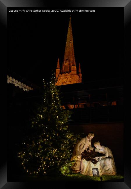 Norwich Cathedral at Christmas  Framed Print by Christopher Keeley