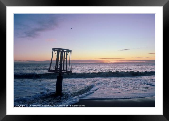Sunrise at Gorleston beach Framed Mounted Print by Christopher Keeley