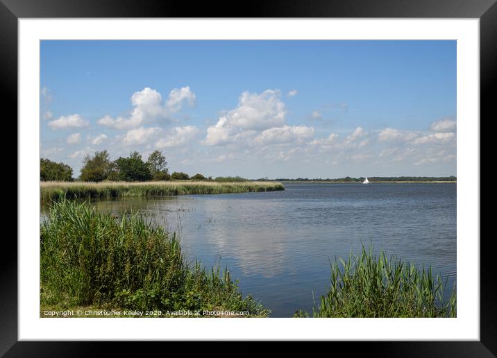 Summer at Horsey Mere. Framed Mounted Print by Christopher Keeley