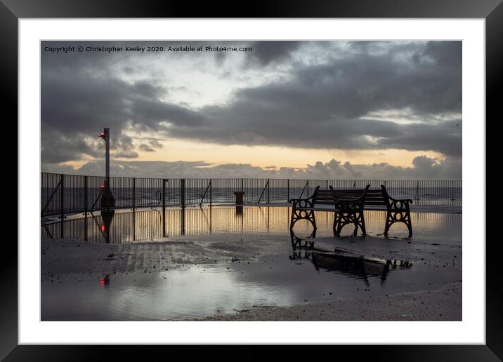 Sunrise at Gorleston pier Framed Mounted Print by Christopher Keeley