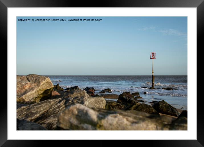 Caister beach  Framed Mounted Print by Christopher Keeley