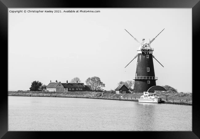 Berney Arms Windmill  Framed Print by Christopher Keeley