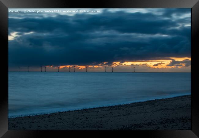 Sunrise at Caister-on-sea Framed Print by Christopher Keeley