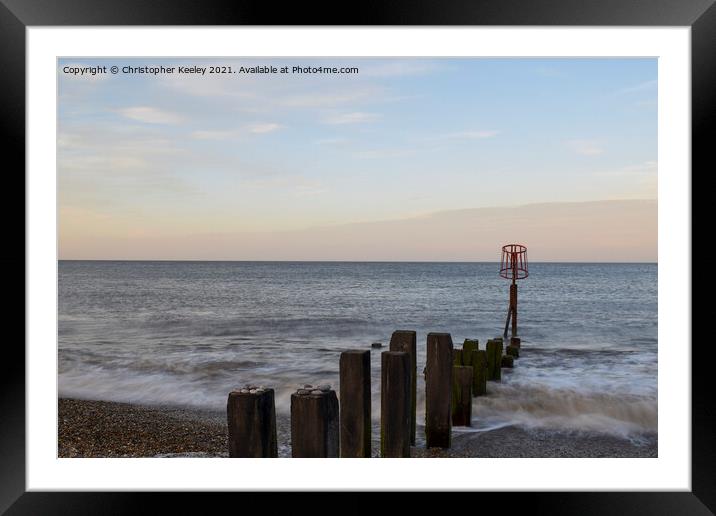 Gorleston beach long exposure Framed Mounted Print by Christopher Keeley