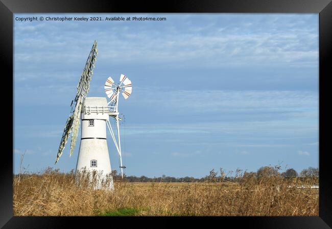 Thurne Mill Norfolk Broads Framed Print by Christopher Keeley