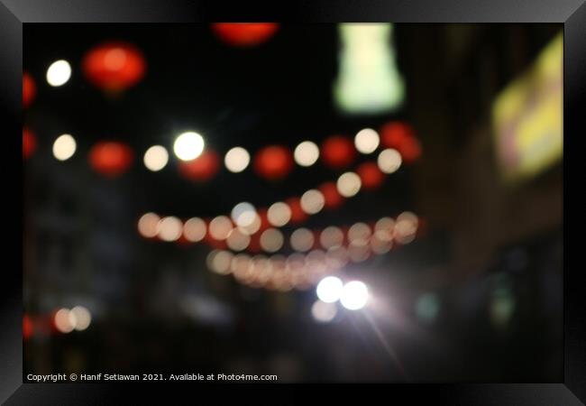 Decoration lights for Christmas and Chinese New Ye Framed Print by Hanif Setiawan