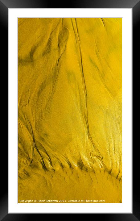 Yellow tide ways or fold mountains in aerial view. Framed Mounted Print by Hanif Setiawan