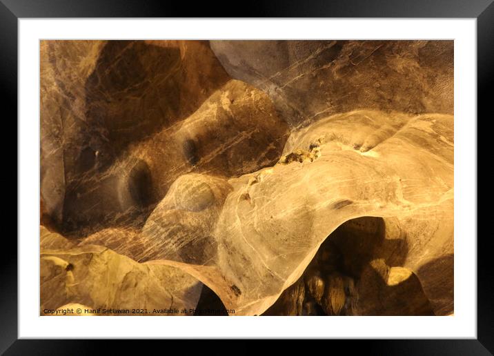 Abstract shapes of a dog snout on cave wall Framed Mounted Print by Hanif Setiawan
