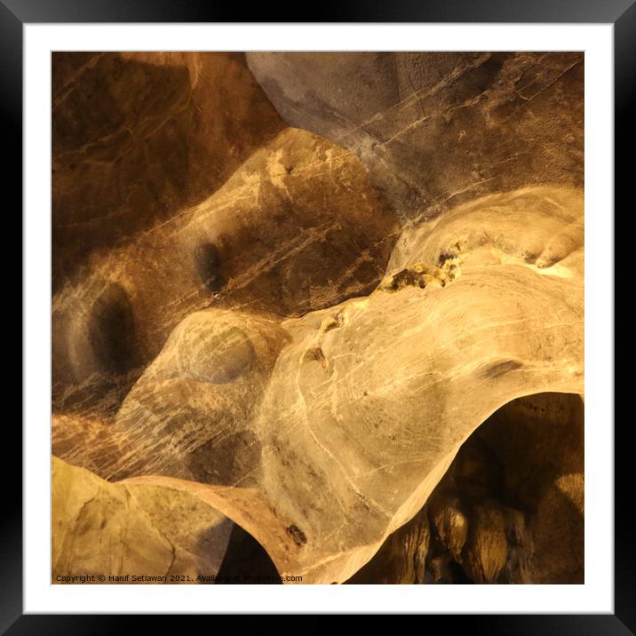 Squared abstract shapes of dog snout on cave wall Framed Mounted Print by Hanif Setiawan