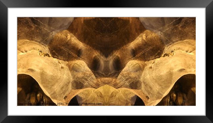 Two dog snouts on cave wall Framed Mounted Print by Hanif Setiawan