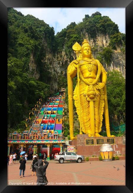 Lord Murugan and stairs to Batu Caves temple 2 Framed Print by Hanif Setiawan