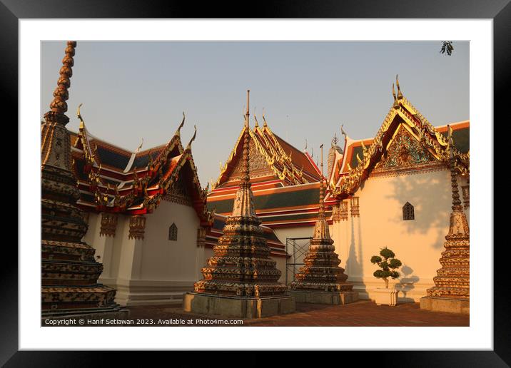 A third stupa group at Phra Chedi Rai in Wat Pho i Framed Mounted Print by Hanif Setiawan