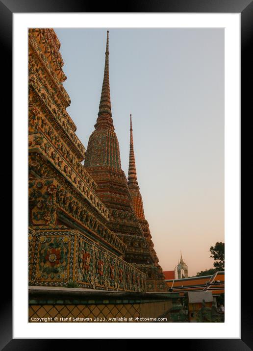 2nd view from three stupa in a row at Wat Pho Framed Mounted Print by Hanif Setiawan