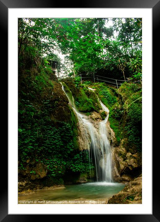 Rain forest waterfall Mudal Framed Mounted Print by Hanif Setiawan