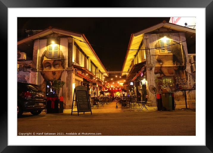 Blurry view into a restaurant and Coffee shop area Framed Mounted Print by Hanif Setiawan
