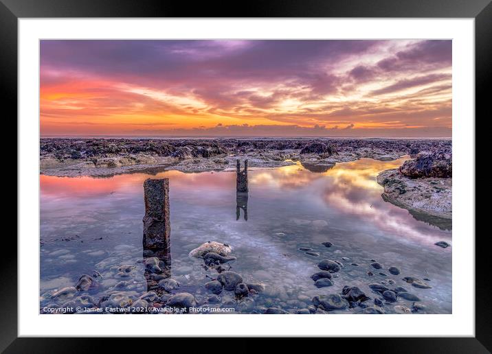 Kingsdown sunrise reflections  Framed Mounted Print by James Eastwell