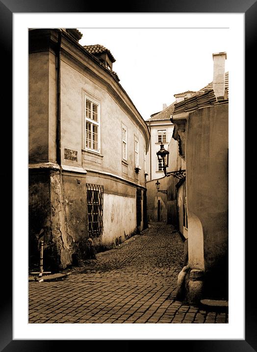 Timeless Street in sepia Framed Mounted Print by Ranald Dods