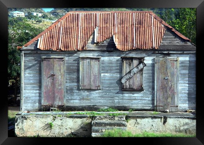 Caribbean shack. Framed Print by Dr.Oscar williams: PHD