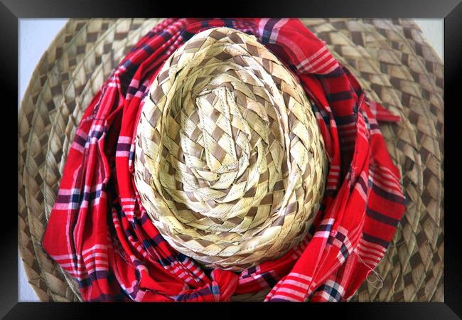 Caribbean straw hat. Framed Print by Dr.Oscar williams: PHD