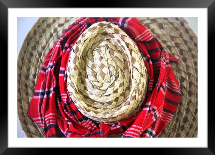 Caribbean straw hat. Framed Mounted Print by Dr.Oscar williams: PHD