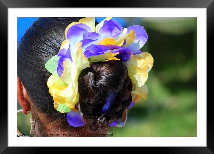 Floral hairpiece. Framed Mounted Print by Dr.Oscar williams: PHD