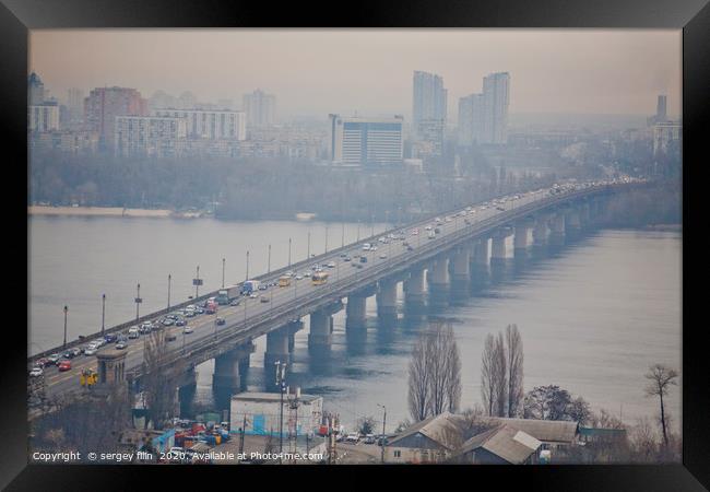  Bridge over the Dnieper river. Framed Print by sergey filin