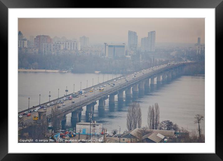  Bridge over the Dnieper river. Framed Mounted Print by sergey filin