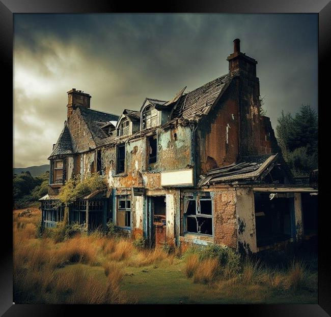 A abandoned pub in the Scottish Highlands  Framed Print by Paddy 