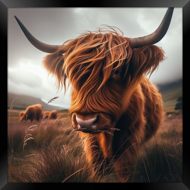 A close up of a Highland cow  Framed Print by Paddy 