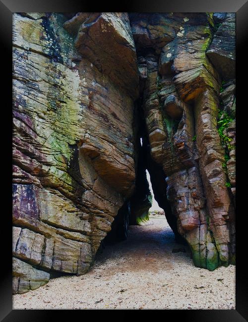 The Caves of Southerness Framed Print by Paddy 