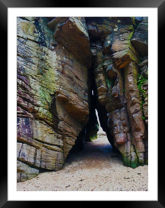 The Caves of Southerness Framed Mounted Print by Paddy 
