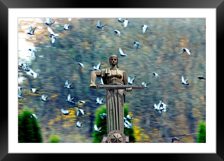 Mother Armenia Statue or Mayr hayastan.  Framed Mounted Print by Mikhail Pogosov